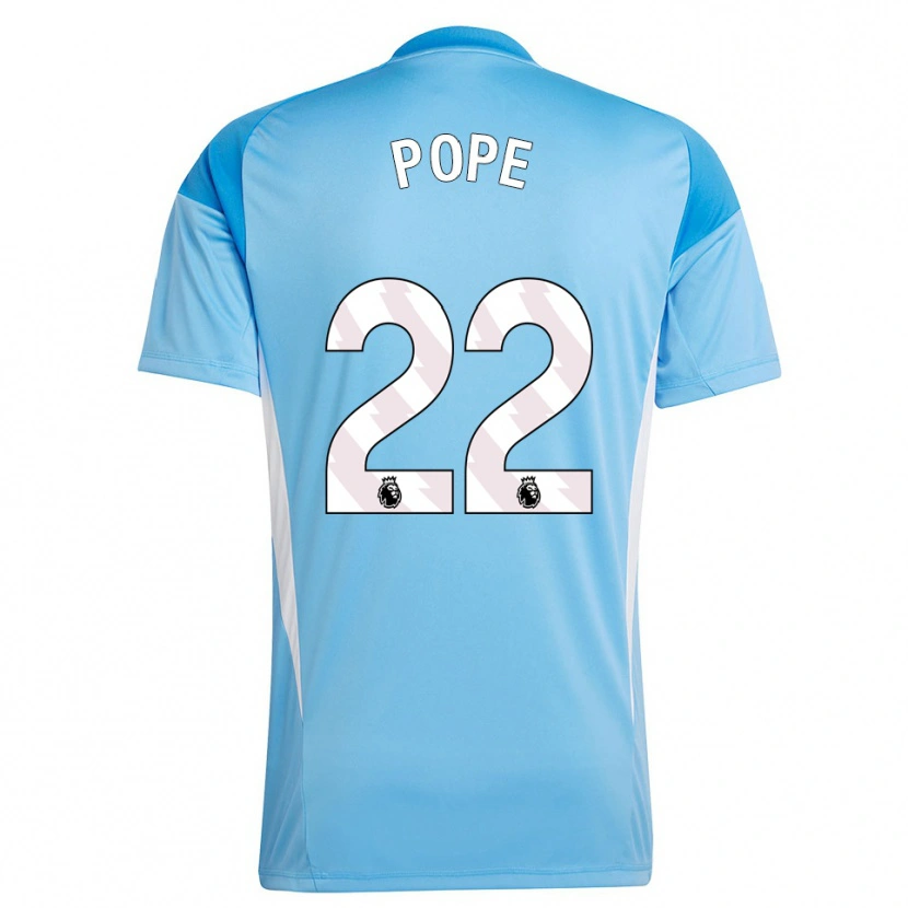 Danxen Børn Nick Pope #22 Blå Hvid Målmandstrøje 2025/26 Trøje T-shirt