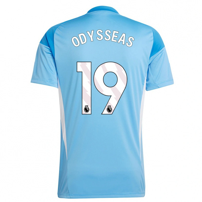 Danxen Børn Odysseas Vlachodimos #19 Blå Hvid Målmandstrøje 2025/26 Trøje T-shirt