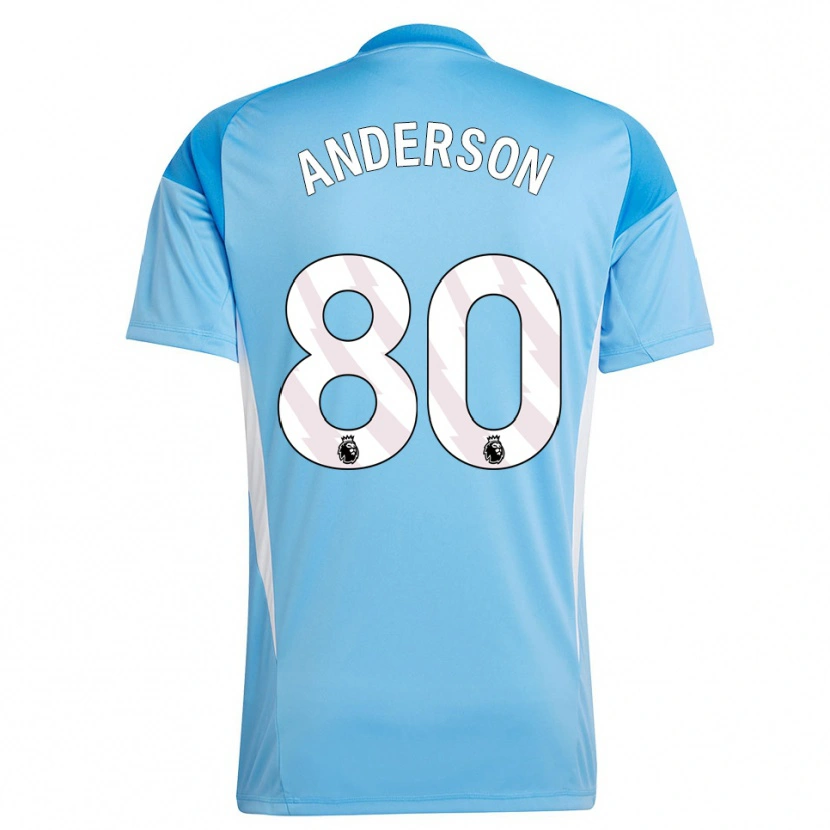 Danxen Børn Will Anderson #80 Blå Hvid Målmandstrøje 2025/26 Trøje T-shirt