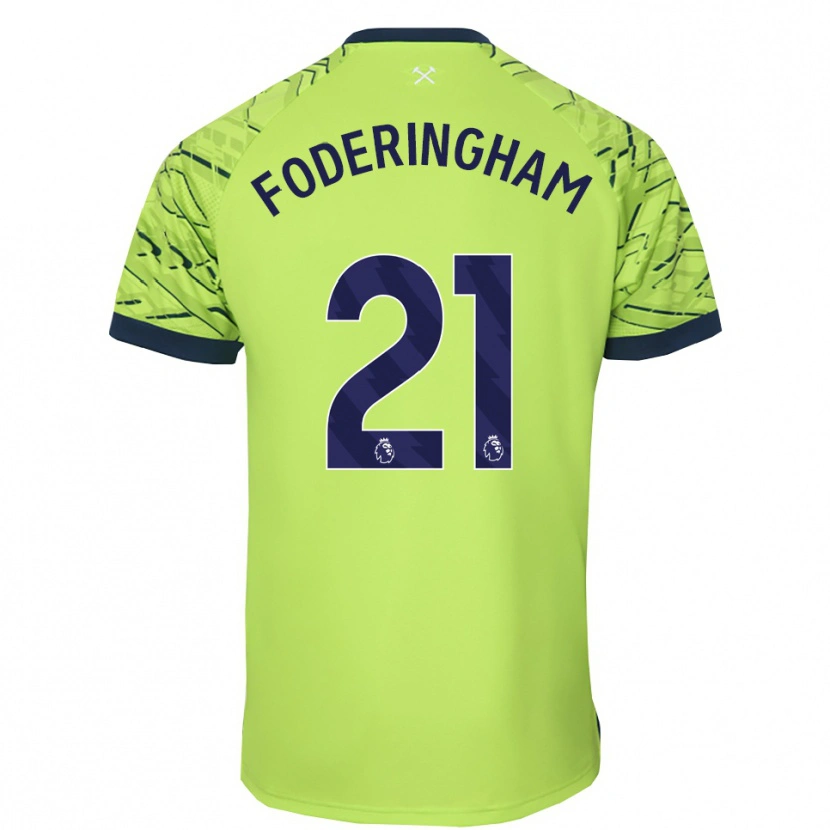 Danxen Børn Wes Foderingham #21 Fluorescerende Grøn Målmandstrøje 2025/26 Trøje T-shirt