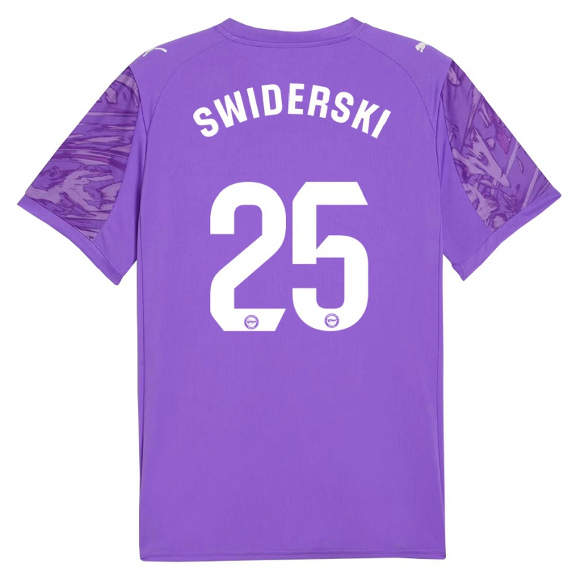 Danxen Børn Grégoire Swiderski #25 Lilla Hvid Målmandstrøje 2025/26 Trøje T-shirt