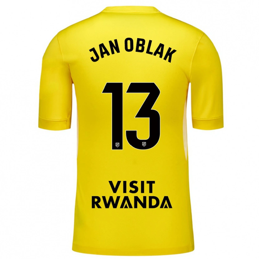 Danxen Børn Jan Oblak #13 Gul Sort Målmandstrøje 2025/26 Trøje T-shirt