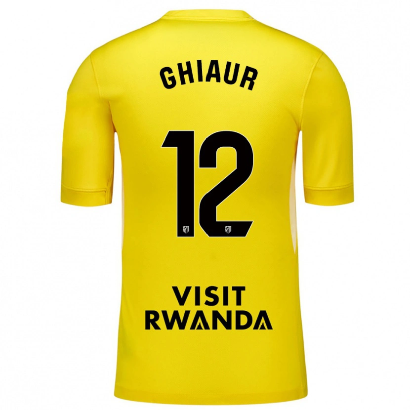 Danxen Børn Octavian Ghiaur #12 Gul Sort Målmandstrøje 2025/26 Trøje T-shirt