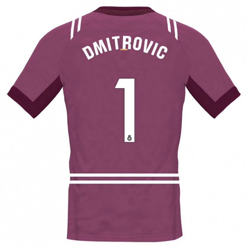Danxen Børn Marko Dmitrovic #1 Bordeaux Hvid Målmandstrøje 2025/26 Trøje T-shirt