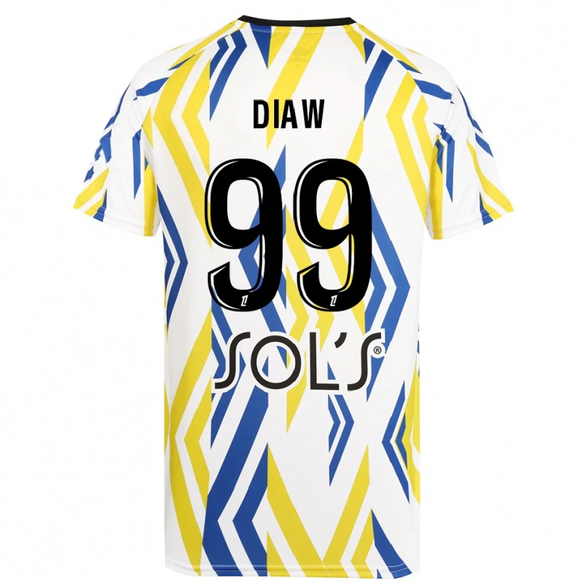 Danxen Børn Mory Diaw #99 Hvid Rød Blå Målmandstrøje 2025/26 Trøje T-shirt