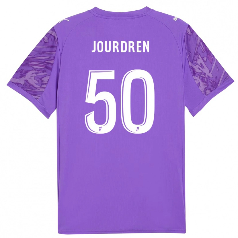 Danxen Børn Ilan Jourdren #50 Lilla Hvid Målmandstrøje 2025/26 Trøje T-shirt