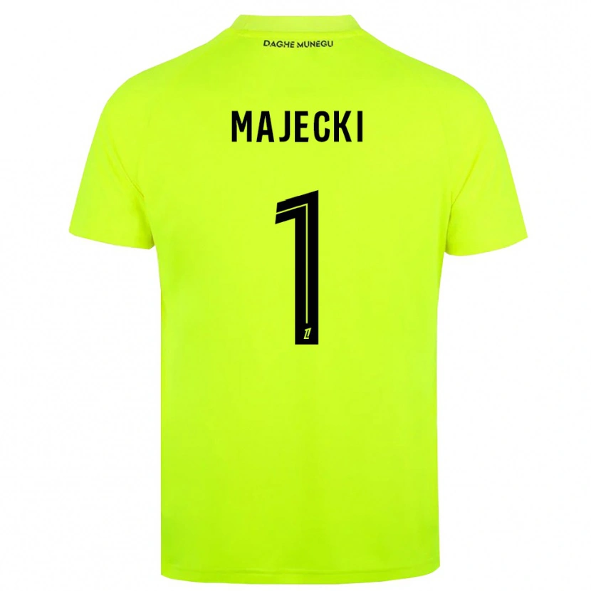 Danxen Børn Radoslaw Majecki #1 Fluorescerende Grøn Sort Målmandstrøje 2025/26 Trøje T-shirt