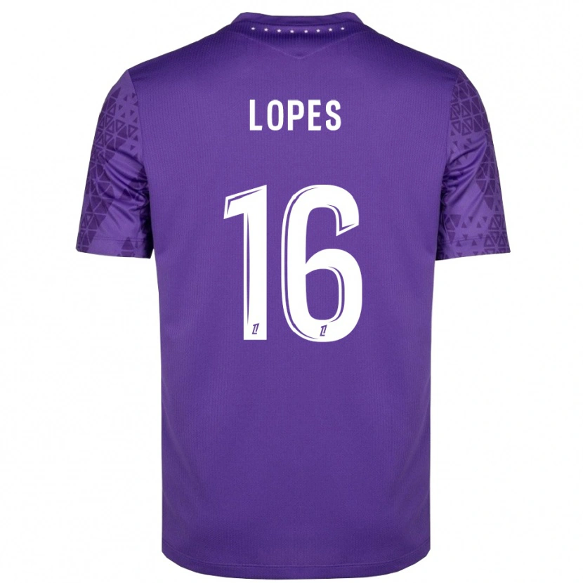 Danxen Børn Anthony Lopes #16 Lilla Hvid Målmandstrøje 2025/26 Trøje T-shirt