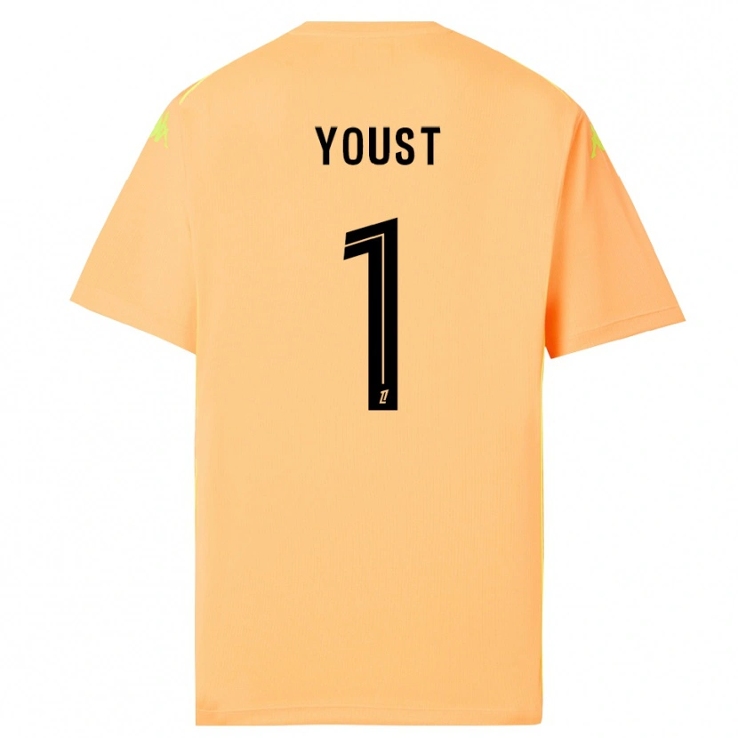 Danxen Børn Matys Youst #1 Lys Orange Sort Målmandstrøje 2025/26 Trøje T-shirt