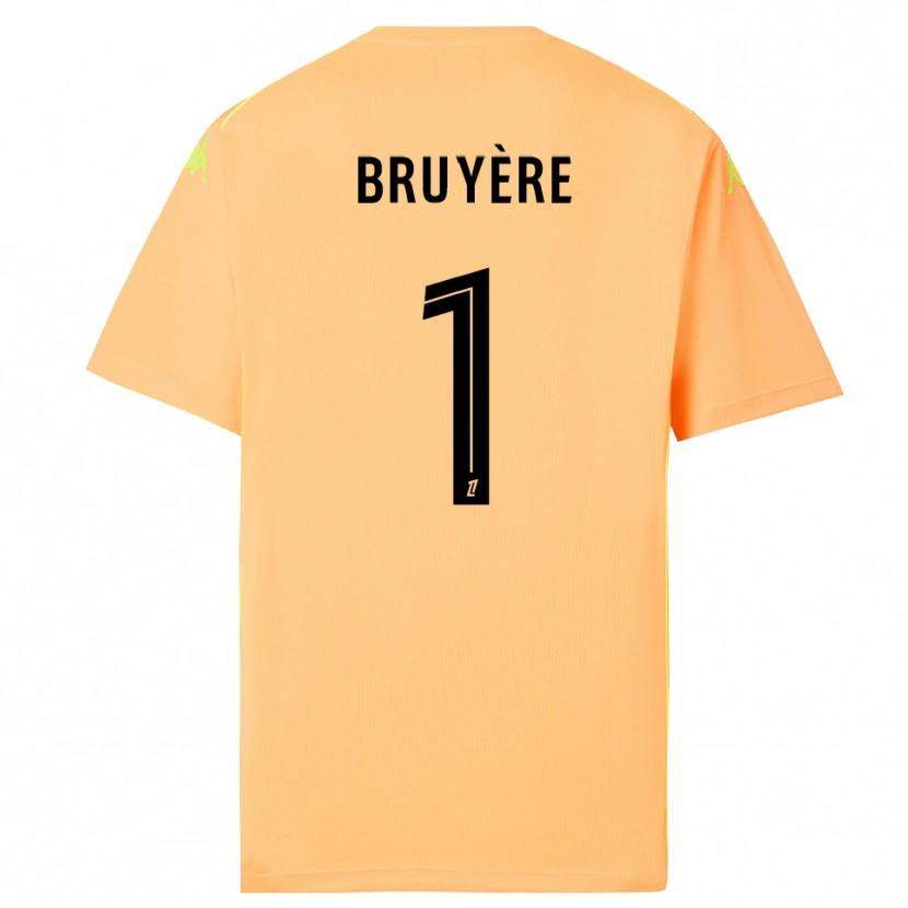 Danxen Børn Théo Bruyère #1 Lys Orange Sort Målmandstrøje 2025/26 Trøje T-shirt