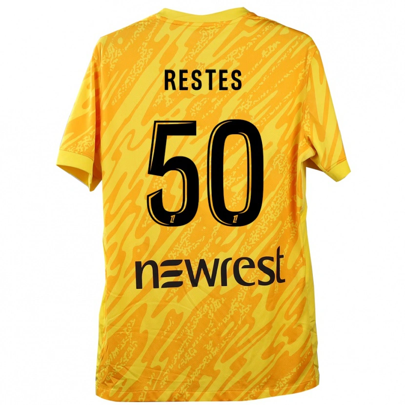 Danxen Børn Guillaume Restes #50 Gul Sort Målmandstrøje 2025/26 Trøje T-shirt