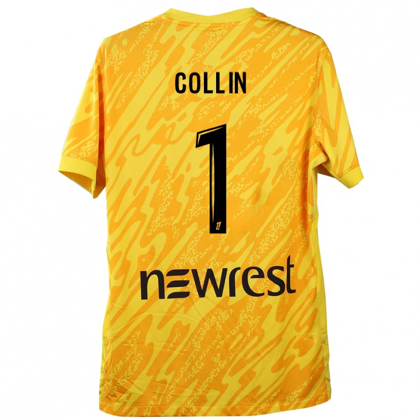 Danxen Børn Théo Collin #1 Gul Sort Målmandstrøje 2025/26 Trøje T-shirt