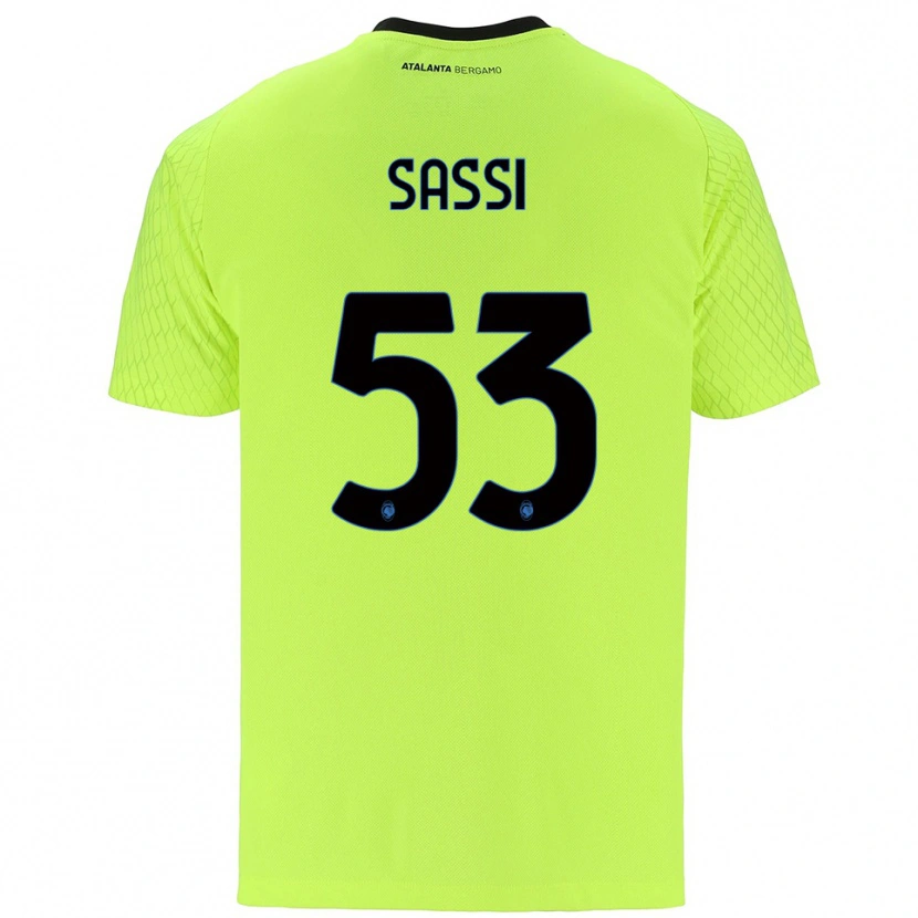 Danxen Børn Jacopo Sassi #53 Gul Grøn Rød Målmandstrøje 2025/26 Trøje T-shirt