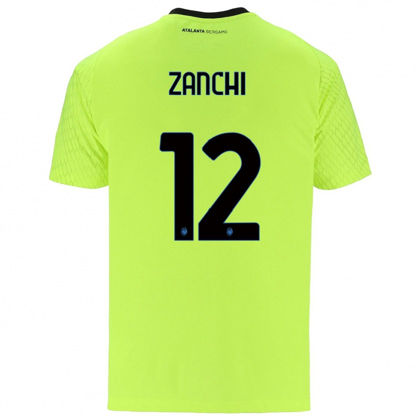 Danxen Børn Edoardo Zanchi #12 Gul Grøn Rød Målmandstrøje 2025/26 Trøje T-shirt