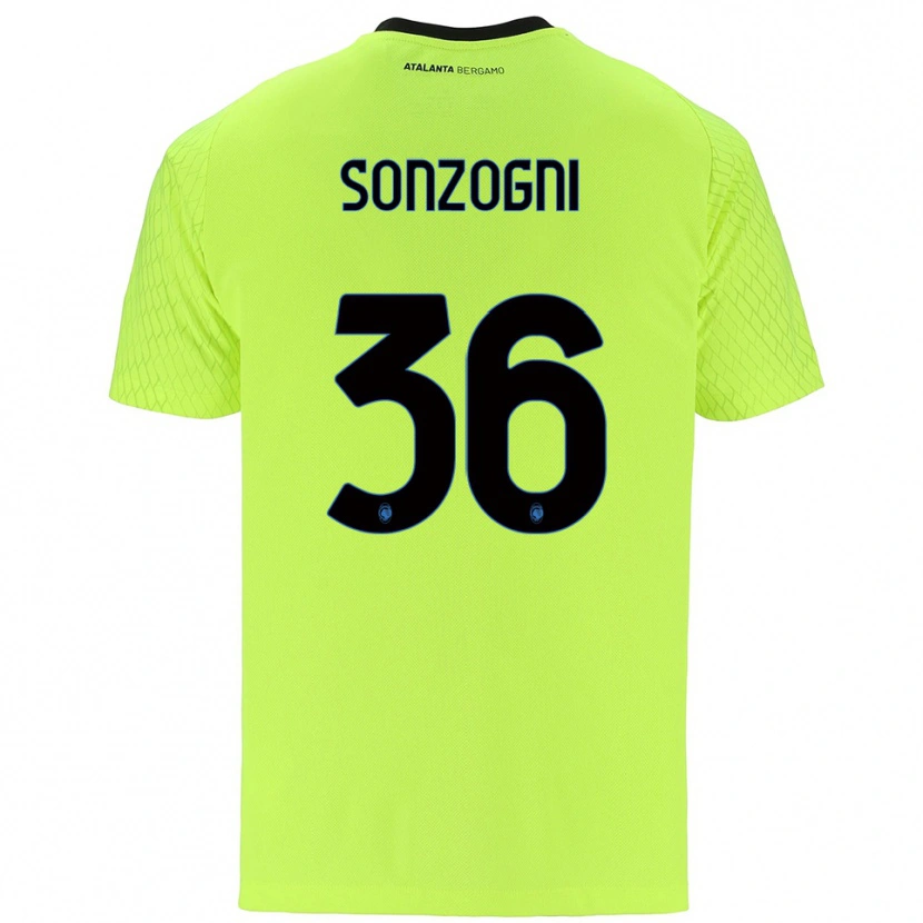 Danxen Børn Mattia Sonzogni #36 Gul Grøn Rød Målmandstrøje 2025/26 Trøje T-shirt