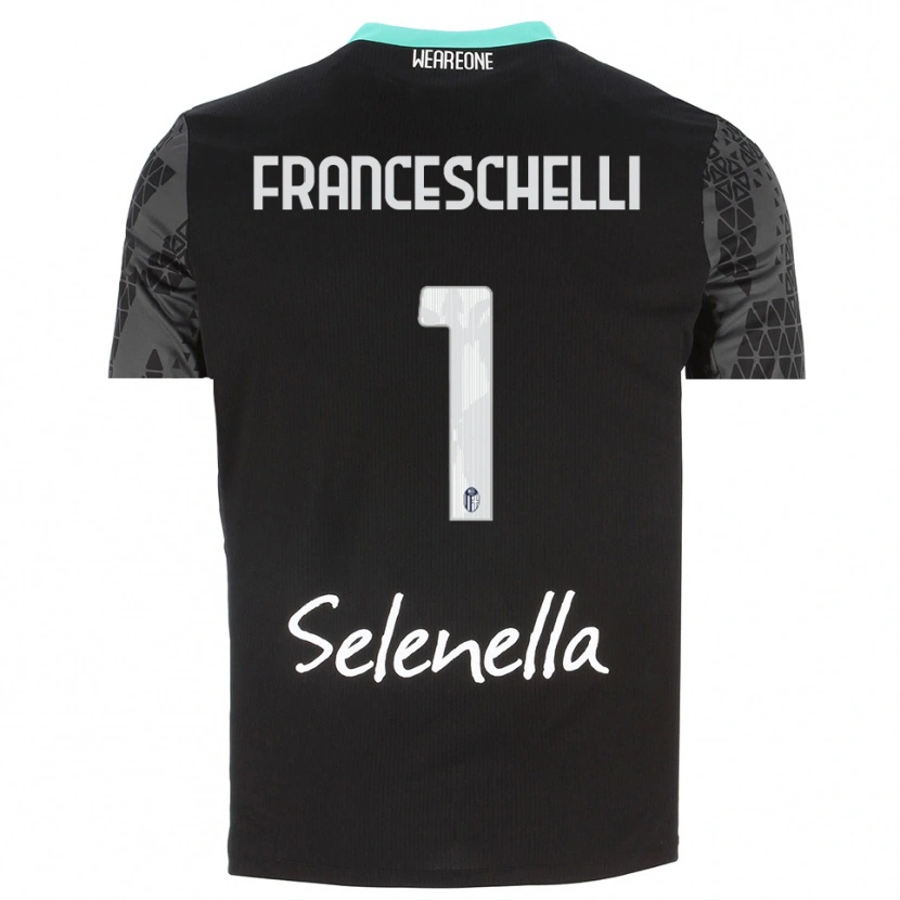 Danxen Børn Matteo Franceschelli #1 Grå Sort Hvid Målmandstrøje 2025/26 Trøje T-shirt