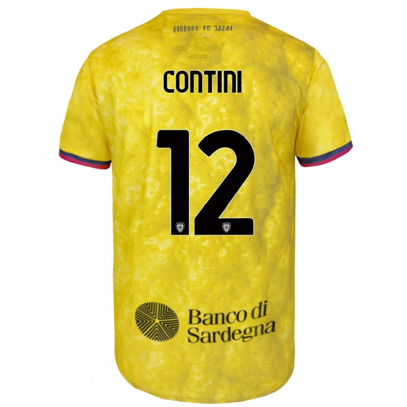 Danxen Børn Federico Contini #12 Gul Sort Målmandstrøje 2025/26 Trøje T-shirt