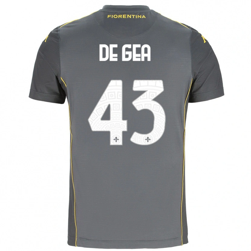 Danxen Børn David de Gea #43 Mørkegrå Gul Målmandstrøje 2025/26 Trøje T-shirt