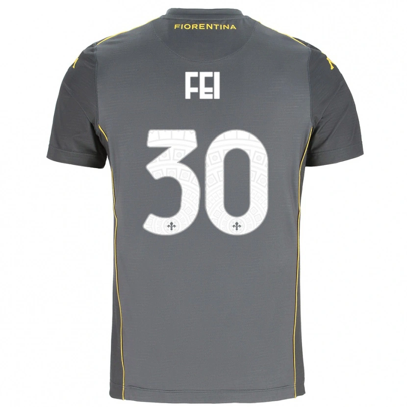 Danxen Børn Gianmaria Fei #30 Mørkegrå Gul Målmandstrøje 2025/26 Trøje T-shirt