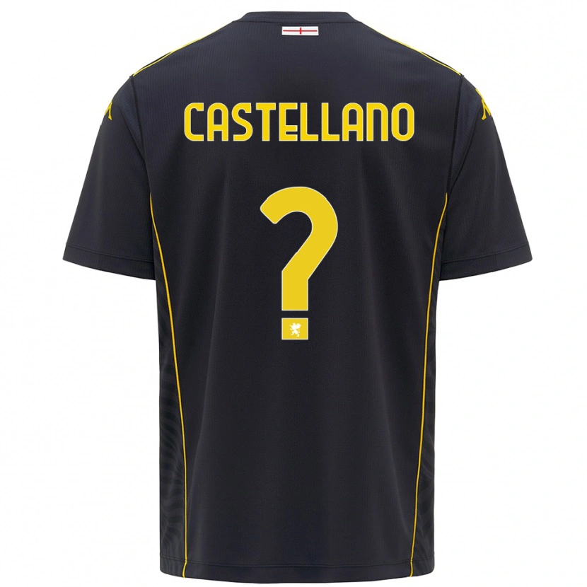 Danxen Børn Cristiano Castellano #0 Sort Gul Målmandstrøje 2025/26 Trøje T-shirt