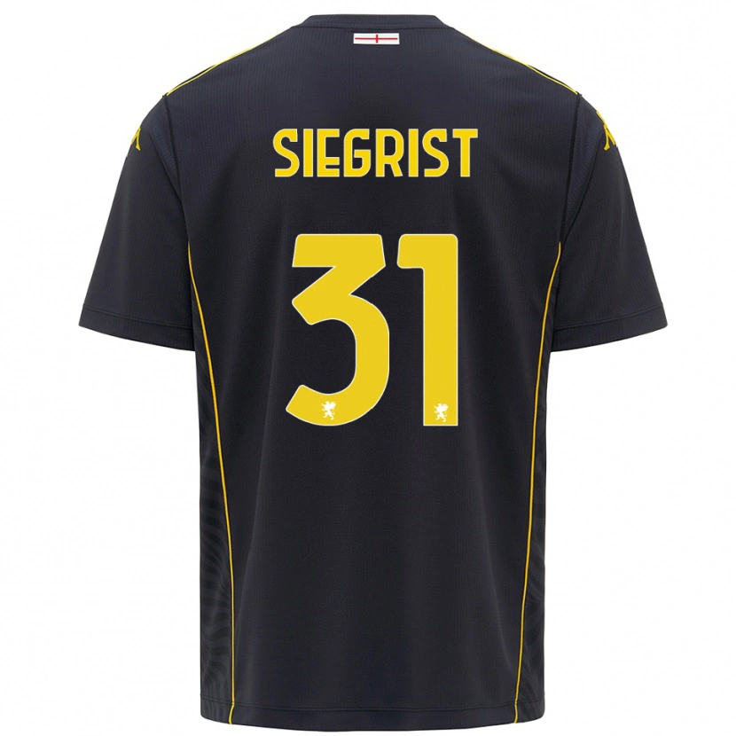 Danxen Børn Benjamin Siegrist #31 Sort Gul Målmandstrøje 2025/26 Trøje T-shirt