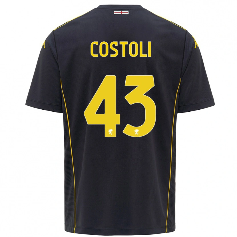 Danxen Børn Lorenzo Costoli #43 Sort Gul Målmandstrøje 2025/26 Trøje T-shirt