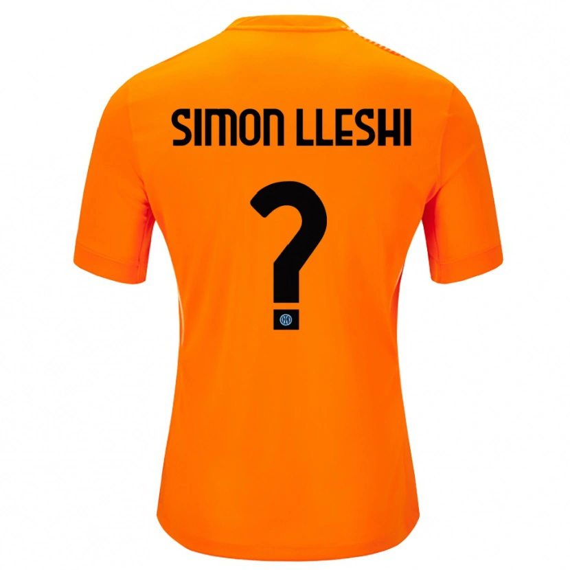 Danxen Børn Simon Lleshi #0 Lyse Orange Sort Målmandstrøje 2025/26 Trøje T-shirt