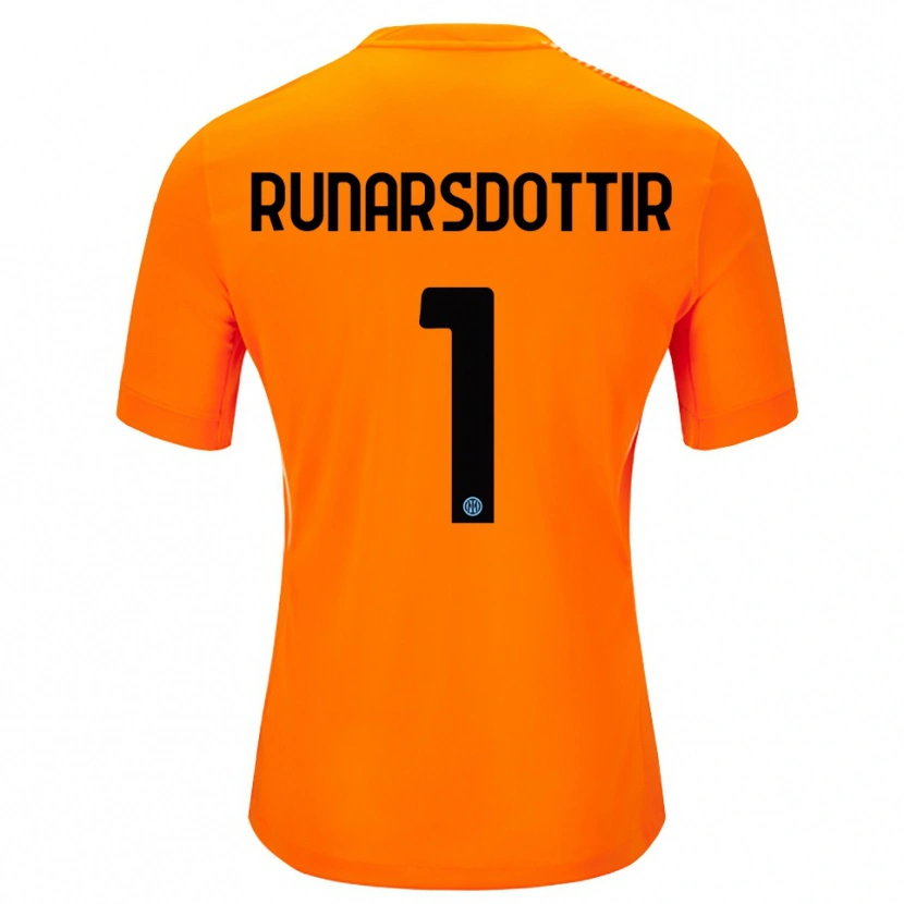 Danxen Børn Cecilía Rán Rúnarsdóttir #1 Lyse Orange Sort Målmandstrøje 2025/26 Trøje T-shirt