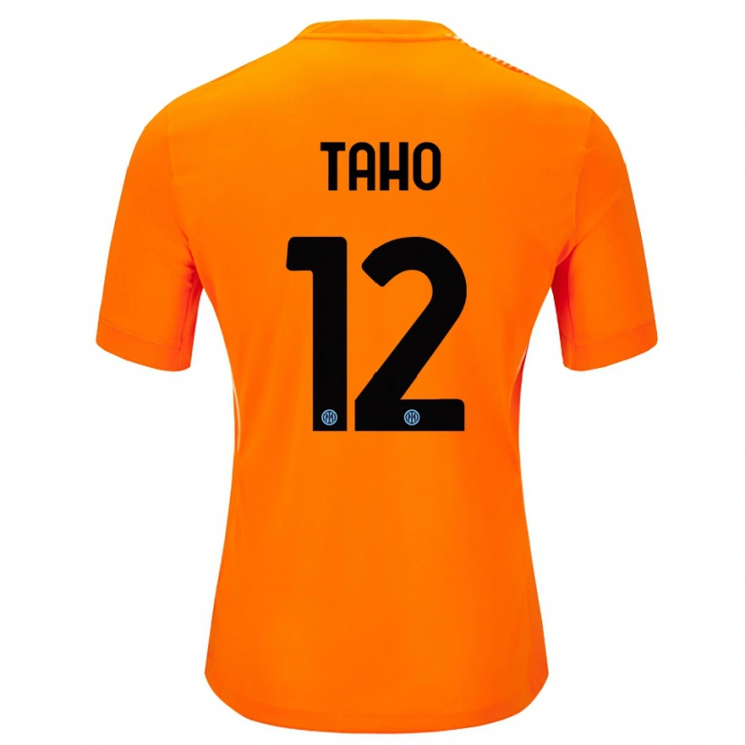Danxen Børn Alain Taho #12 Lyse Orange Sort Målmandstrøje 2025/26 Trøje T-shirt