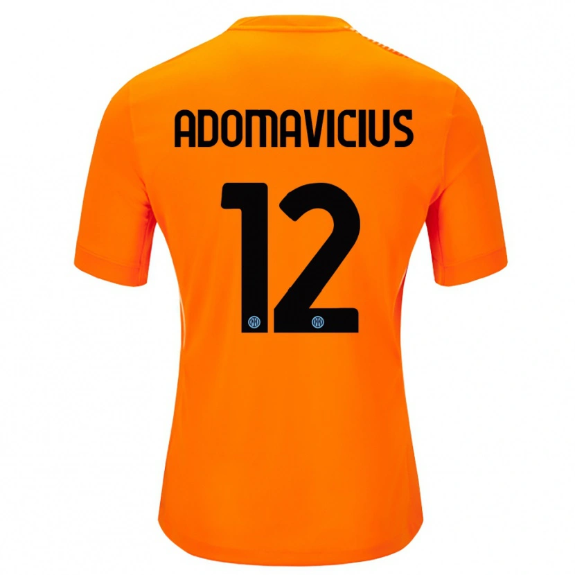 Danxen Børn Henrikas Adomavicius #12 Lyse Orange Sort Målmandstrøje 2025/26 Trøje T-shirt