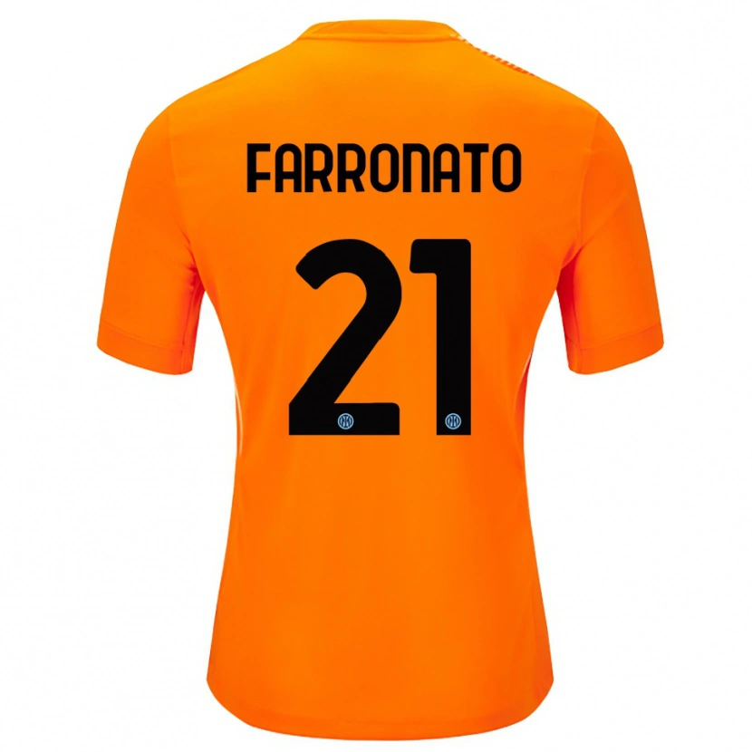 Danxen Børn Matteo Farronato #21 Lyse Orange Sort Målmandstrøje 2025/26 Trøje T-shirt