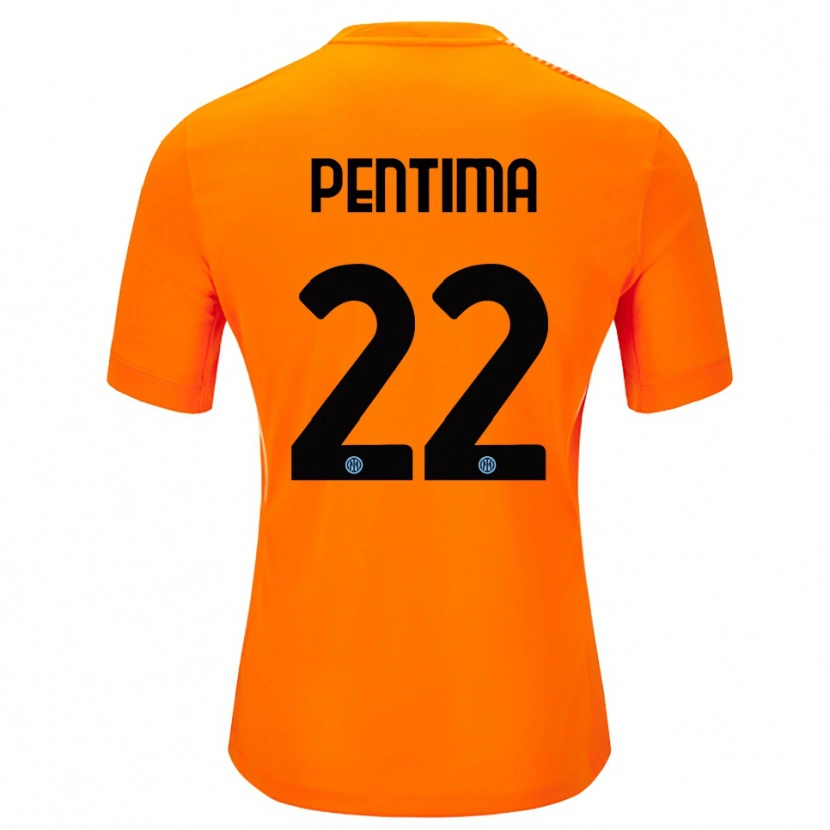 Danxen Børn Alessandro Pentima #22 Lyse Orange Sort Målmandstrøje 2025/26 Trøje T-shirt