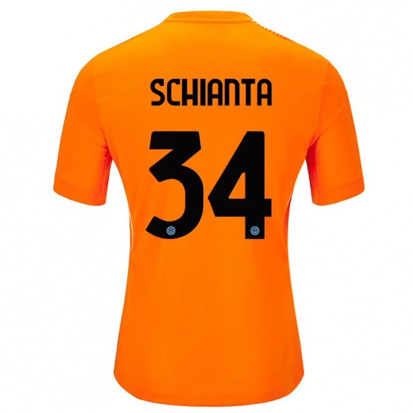 Danxen Børn Valentina Schianta #34 Lyse Orange Sort Målmandstrøje 2025/26 Trøje T-shirt