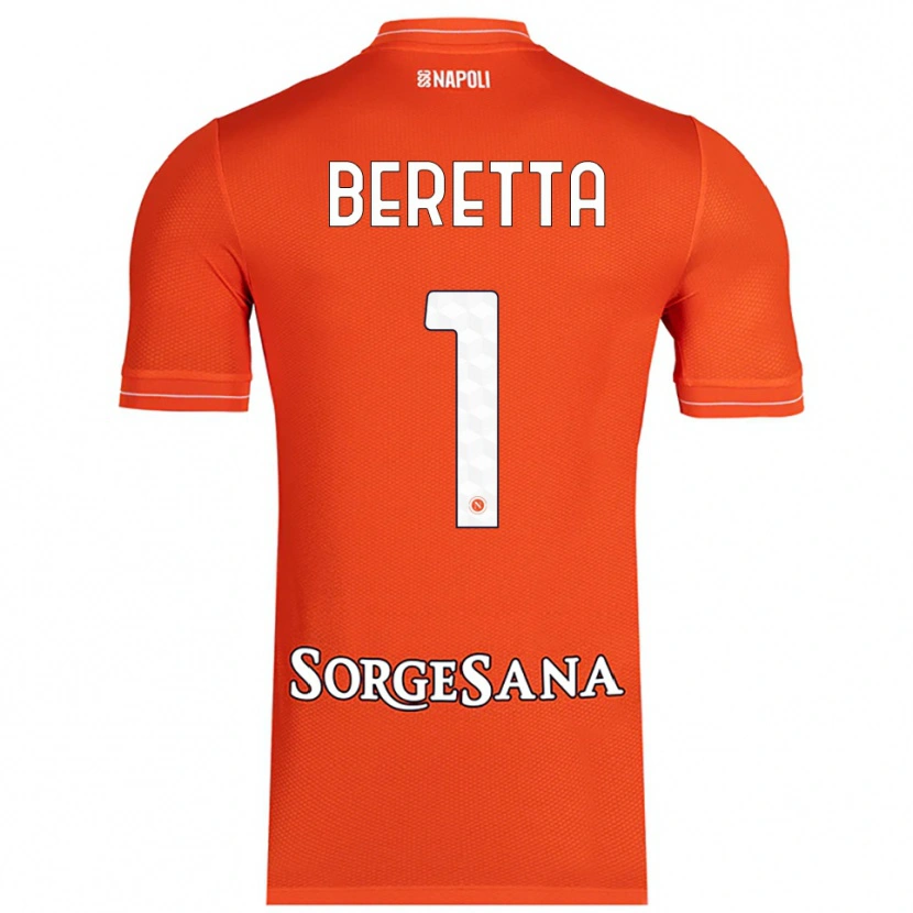 Danxen Børn Beatrice Beretta #1 Orange Rød Hvid Målmandstrøje 2025/26 Trøje T-shirt