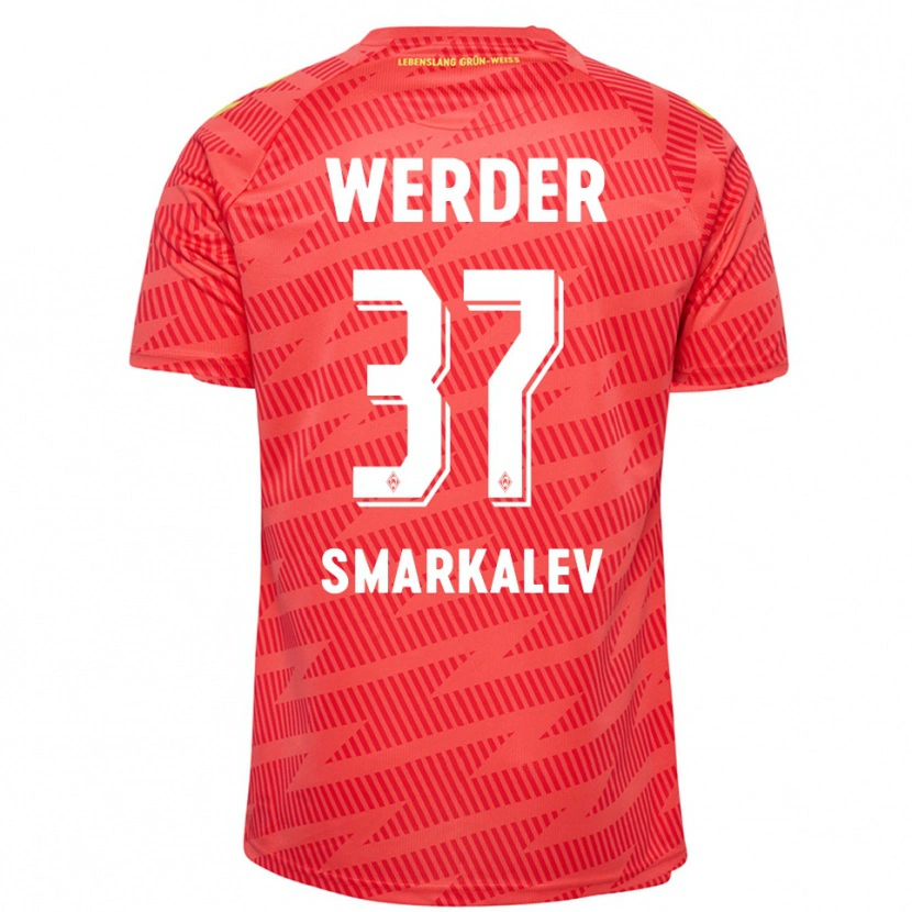 Danxen Børn Stefan Smarkalev #37 Rød Gul Målmandstrøje 2025/26 Trøje T-shirt