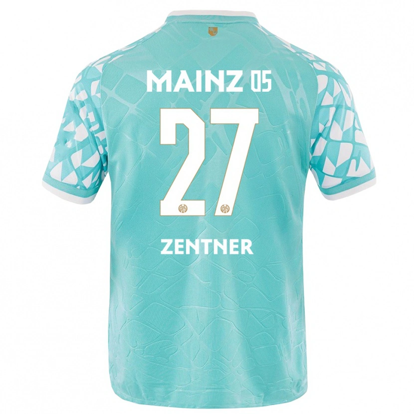 Danxen Børn Robin Zentner #27 Turkis Hvid Målmandstrøje 2025/26 Trøje T-shirt