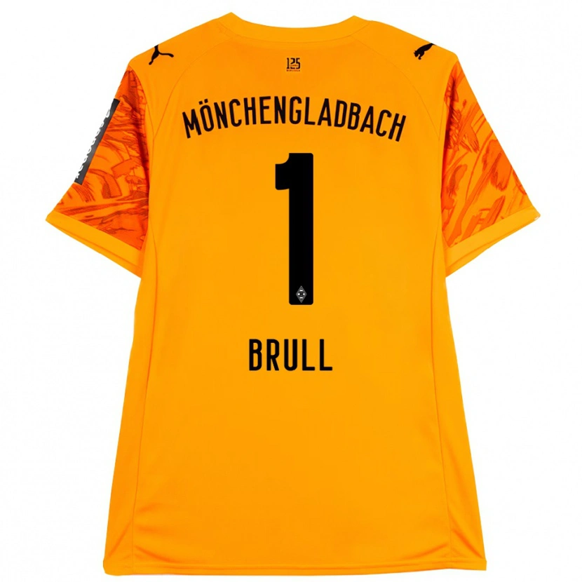 Danxen Børn Maximilian Brüll #1 Orange Gul Sort Målmandstrøje 2025/26 Trøje T-shirt