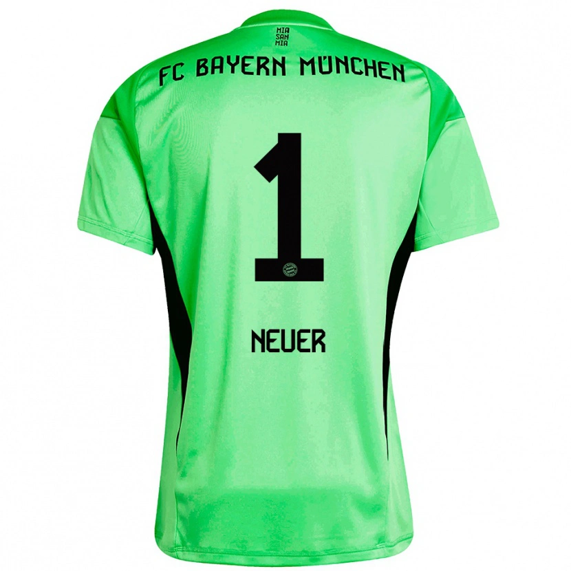 Danxen Børn Manuel Neuer #1 Mellem Forårsgrøn Målmandstrøje 2025/26 Trøje T-shirt