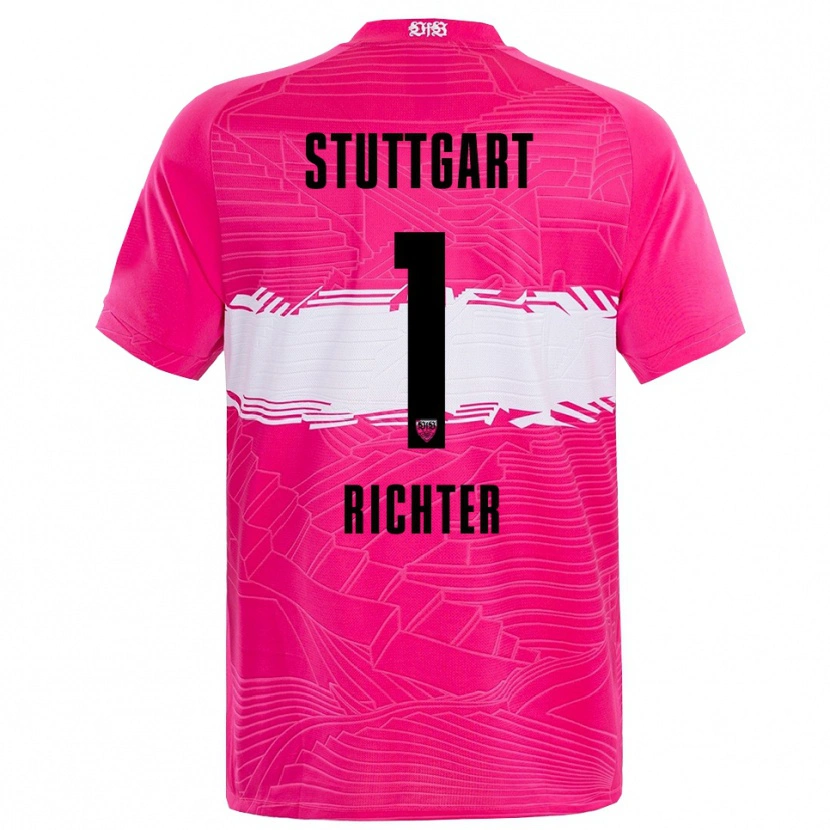 Danxen Børn Nils Richter #1 Dyb Pink Sort Målmandstrøje 2025/26 Trøje T-shirt