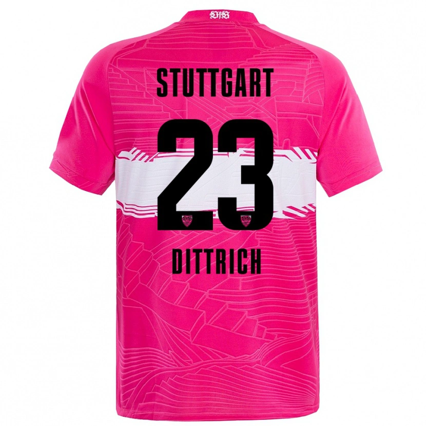 Danxen Børn Robin Dittrich #23 Dyb Pink Sort Målmandstrøje 2025/26 Trøje T-shirt