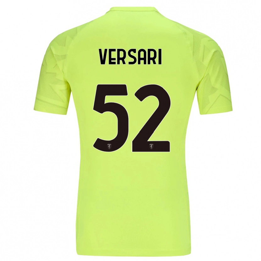 Danxen Børn Francesco Versari #52 Lysende Grøn Målmandstrøje 2025/26 Trøje T-shirt