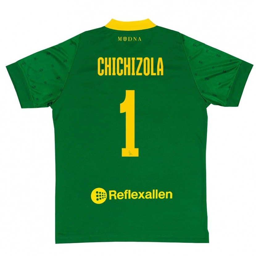 Danxen Børn Leandro Chichizola #1 Grøn Gul Målmandstrøje 2025/26 Trøje T-shirt
