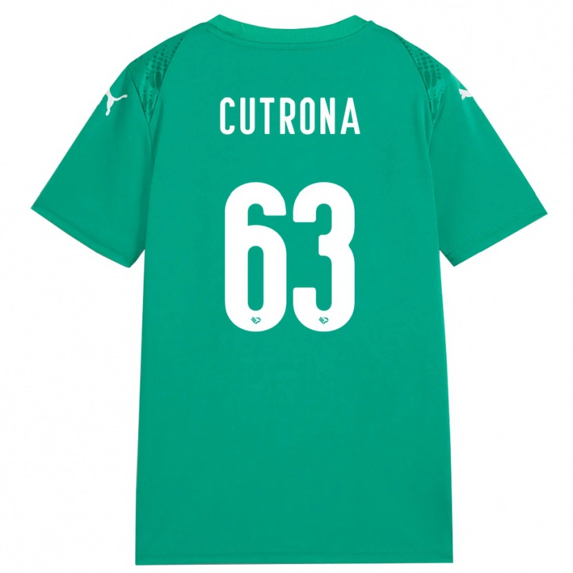Danxen Børn Francesco Cutrona #63 Hav Grøn Hvid Målmandstrøje 2025/26 Trøje T-shirt