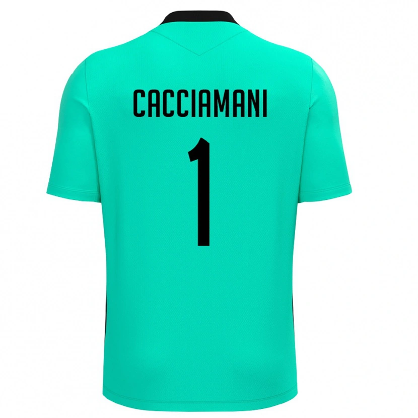Danxen Børn Niccolò Cacciamani #1 Turkis Sort Målmandstrøje 2025/26 Trøje T-shirt