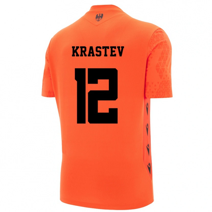 Danxen Børn Andrey Krastev #12 Mørk Orange Sort Målmandstrøje 2025/26 Trøje T-shirt