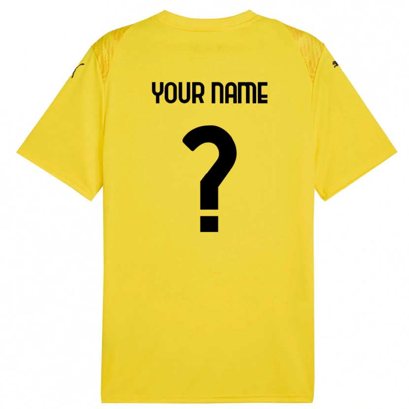 Danxen Børn US Salernitana 1919 Gul Sort Målmandstrøje 2025/26 Trøje T-shirt