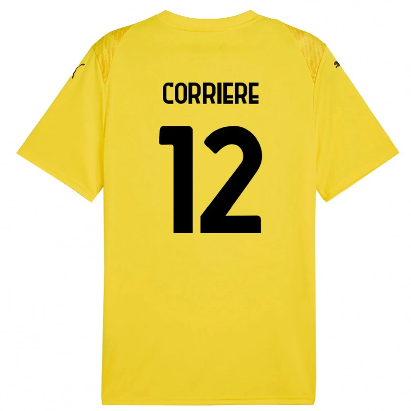 Danxen Børn Francesco Corriere #12 Gul Sort Målmandstrøje 2025/26 Trøje T-shirt