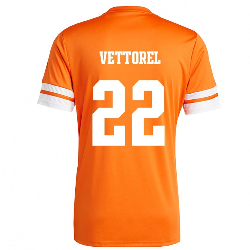 Danxen Børn Thomas Vettorel #22 Orange Hvid Målmandstrøje 2025/26 Trøje T-shirt