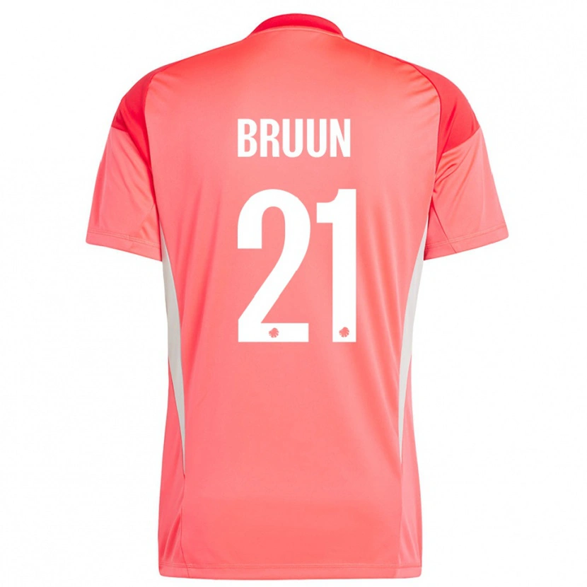 Danxen Børn Alfred Bruun #21 Rød Hvid Målmandstrøje 2025/26 Trøje T-shirt