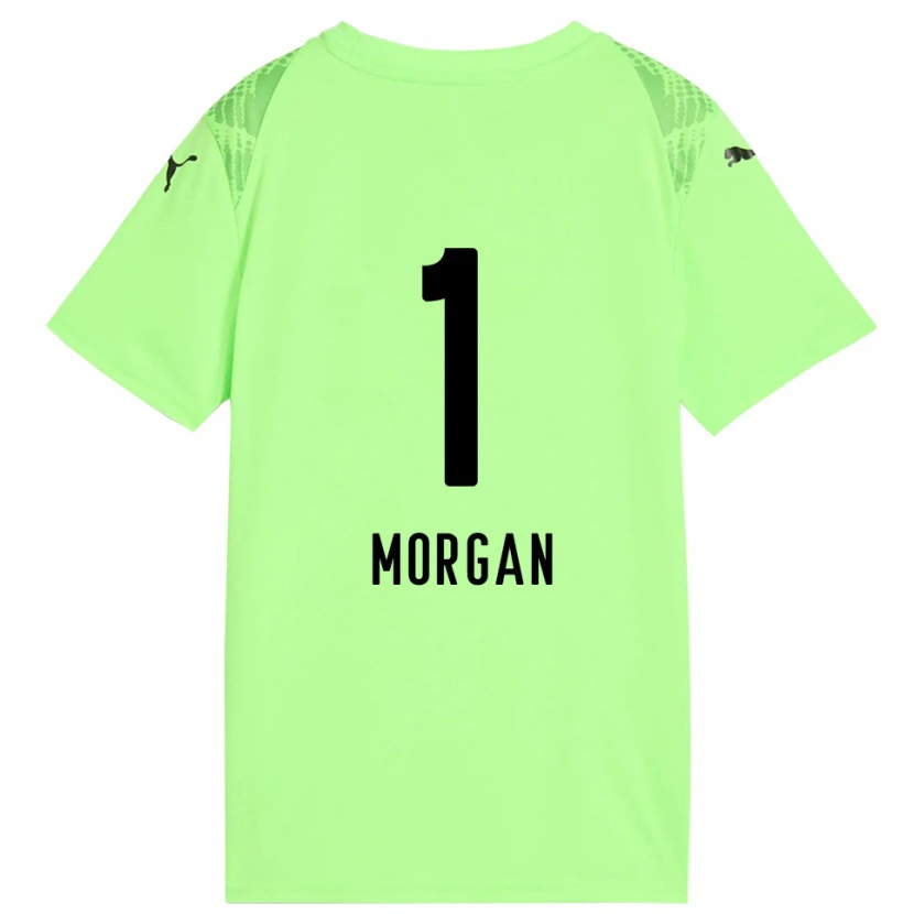 Danxen Børn Kevin Morgan #1 Bleg Grøn Sort Målmandstrøje 2025/26 Trøje T-shirt